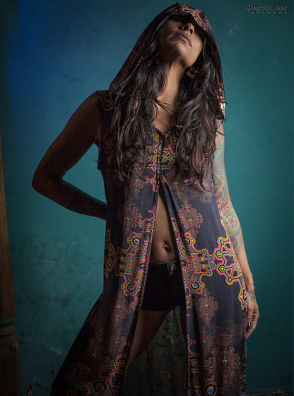 HOODED LONG DRESS WOMAN / VISCOSE - DEMETRIO