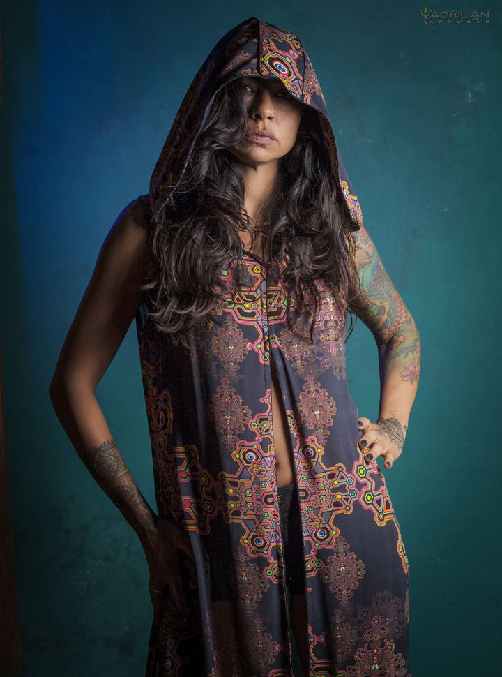 HOODED LONG DRESS WOMAN / VISCOSE - DEMETRIO