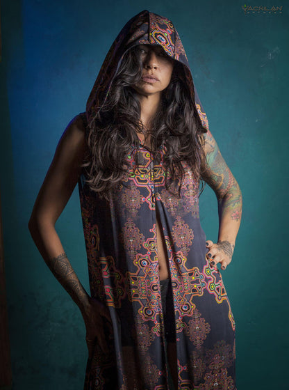 HOODED LONG DRESS WOMAN / VISCOSE - DEMETRIO