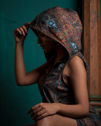 HOODED LONG DRESS WOMAN / VISCOSE -SNL