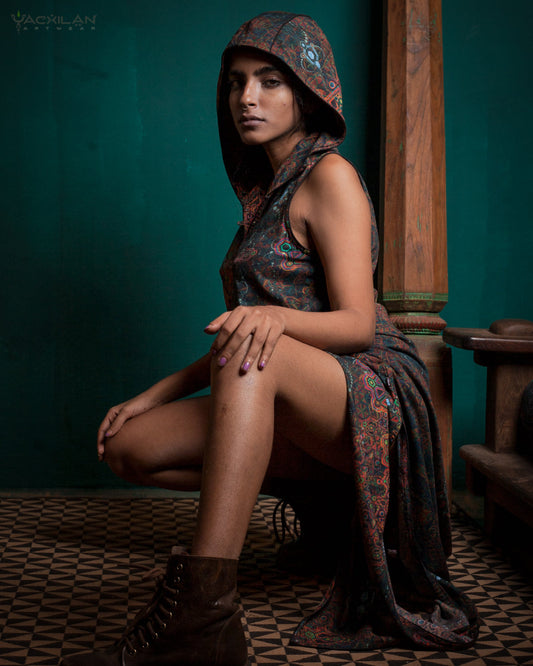 HOODED LONG DRESS WOMAN / VISCOSE -SNL