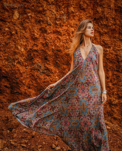 LONG DRESS TRIANGLE / BAMBOO - SOL HUIRRAZ