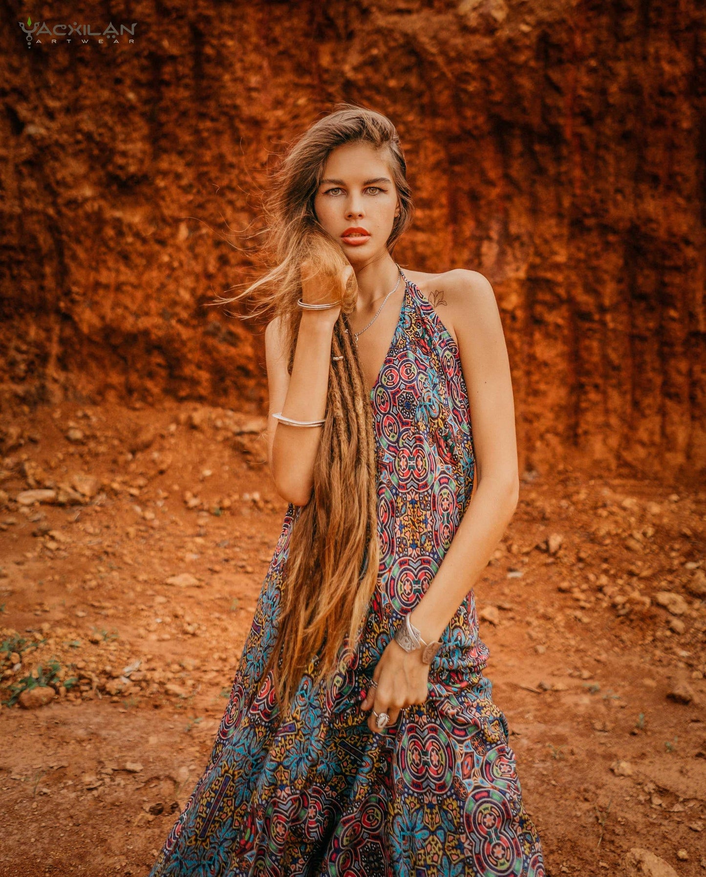 LONG DRESS TRIANGLE / BAMBOO - SOL HUIRRAZ