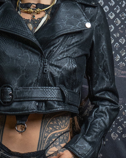 Mini Perfecto Jacket Woman / Fake Leather - Black BOA