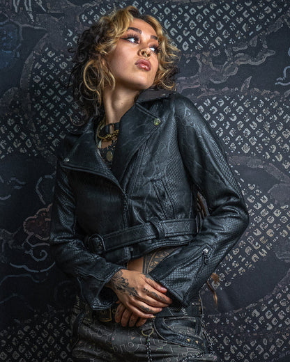 Mini Perfecto Jacket Woman / Fake Leather - Black BOA
