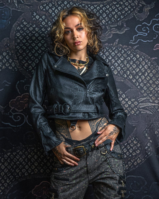 Mini Perfecto Jacket Woman / Fake Leather - Black BOA