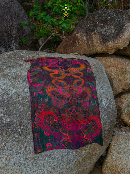 Scarf / Pareo Bamboo – FIRE DRAGONS