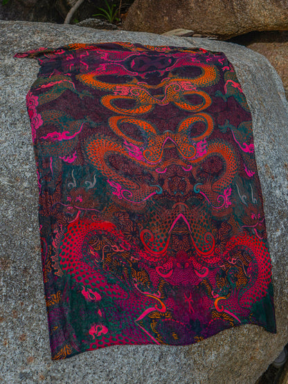 Scarf / Pareo Bamboo – FIRE DRAGONS