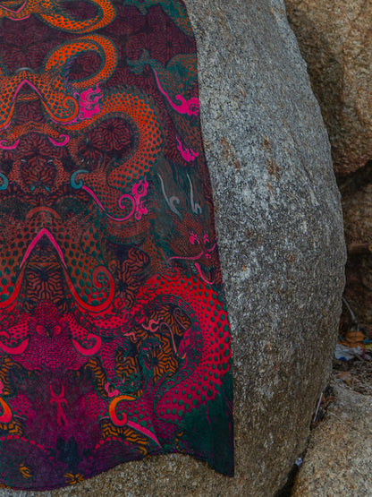 Scarf / Pareo Bamboo – FIRE DRAGONS