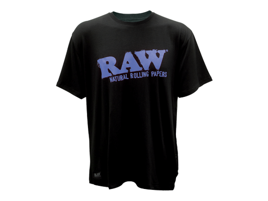 RAW-Tshirt black w- blue