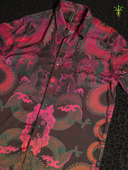 Shirt Men Half Sleeves / Bamboo - FIRE DRAGONS