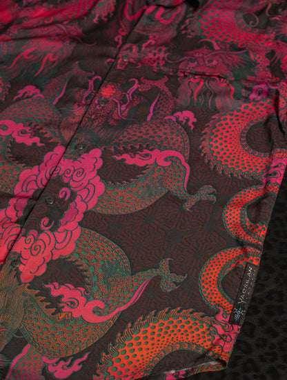 Shirt Men Half Sleeves / Bamboo - FIRE DRAGONS