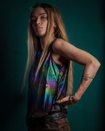 Holographic Rainbow Tank Top-NINTENDO SKY